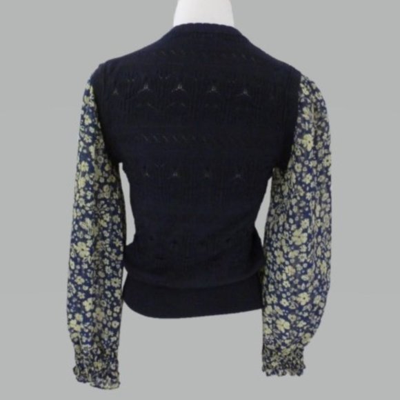 Anthropologie Current Air S Navy Long Sleeve Top - Picture 2 of 3
